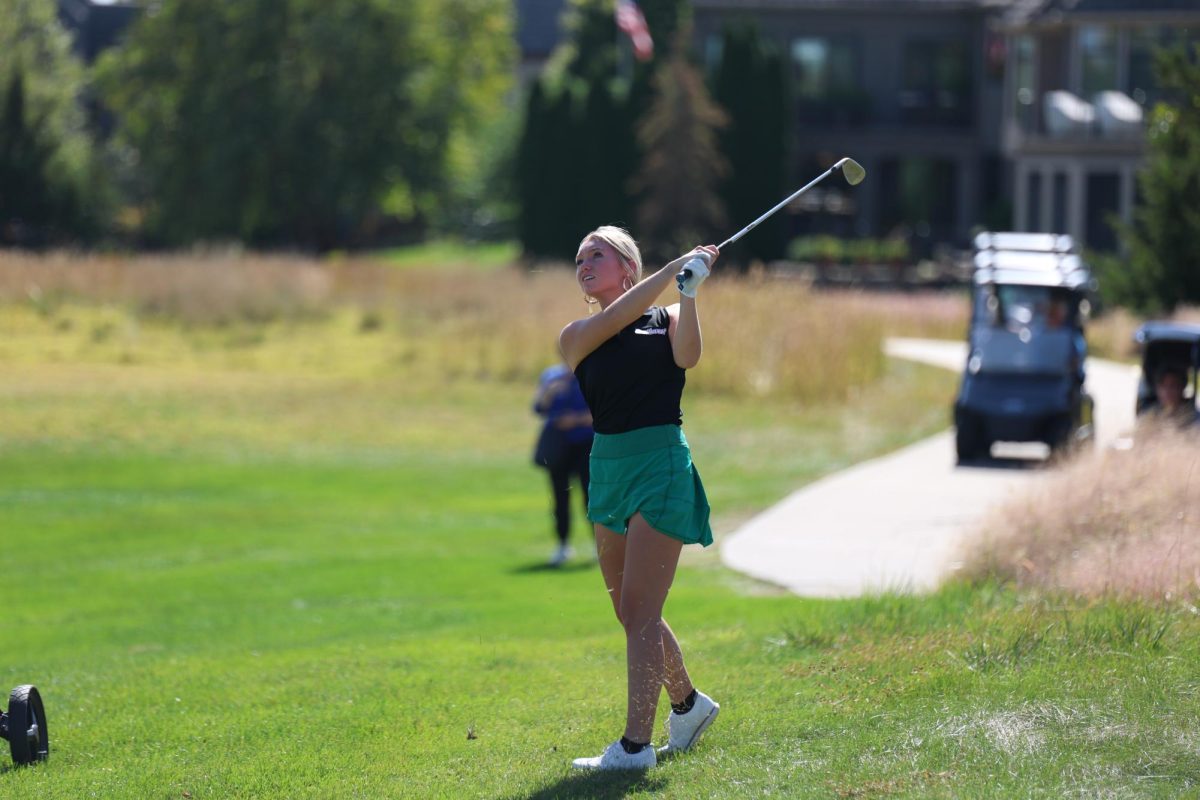 Senior MacKenzie Tecco competed in a tournament at Eagle's Landing Golf course on Oct. 7. 