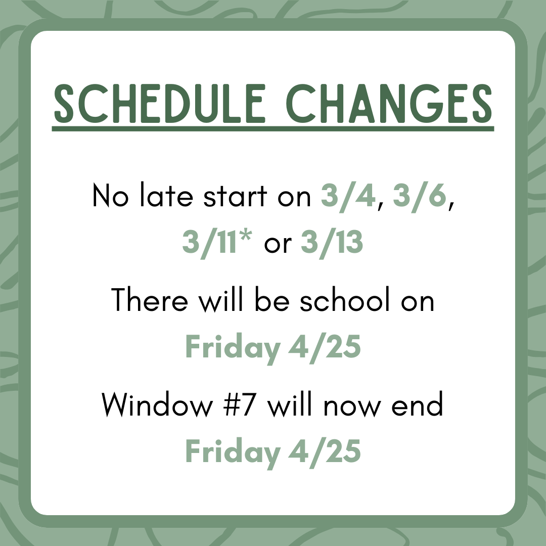 Schedule Changes